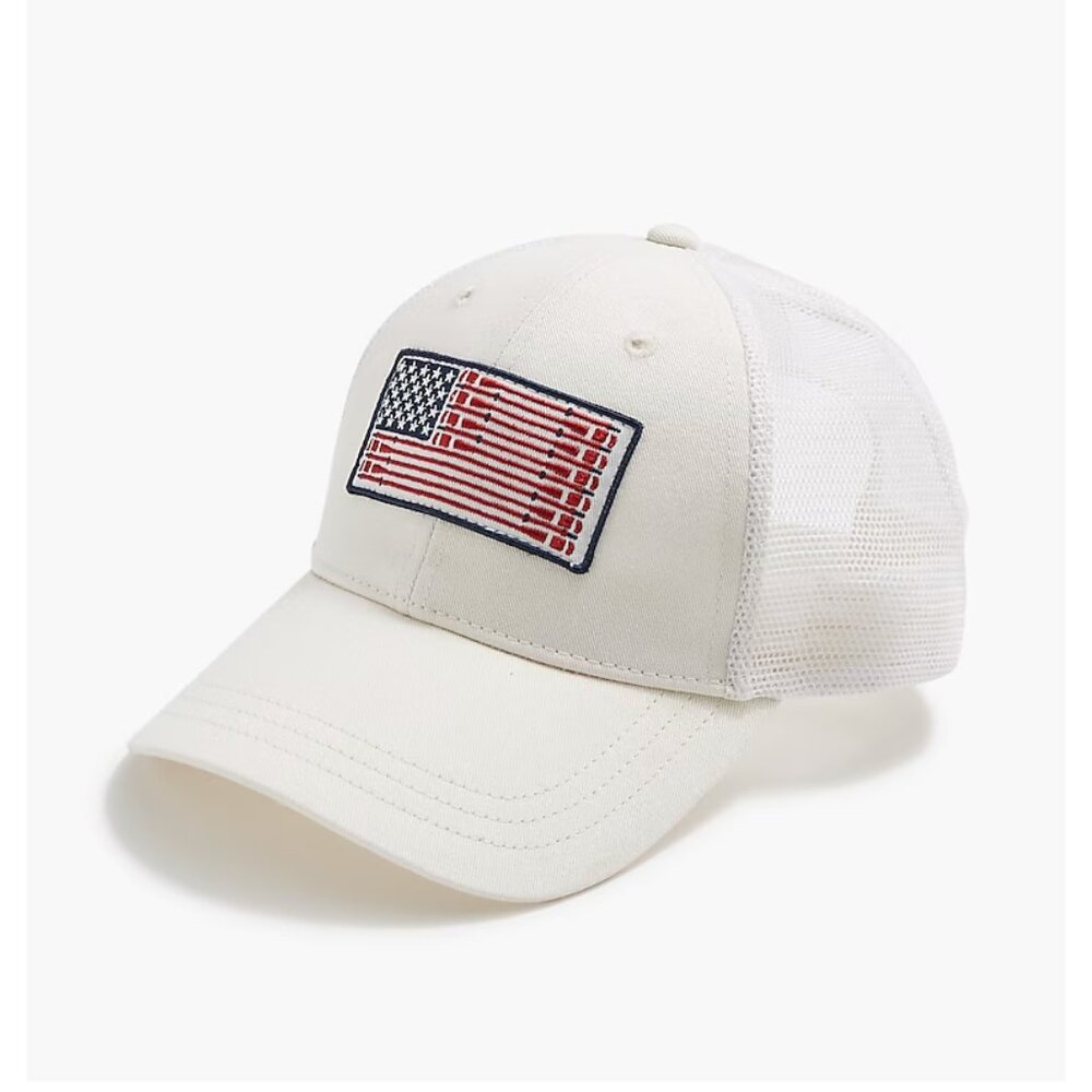 J.Crew F Embroidered trucker hat White